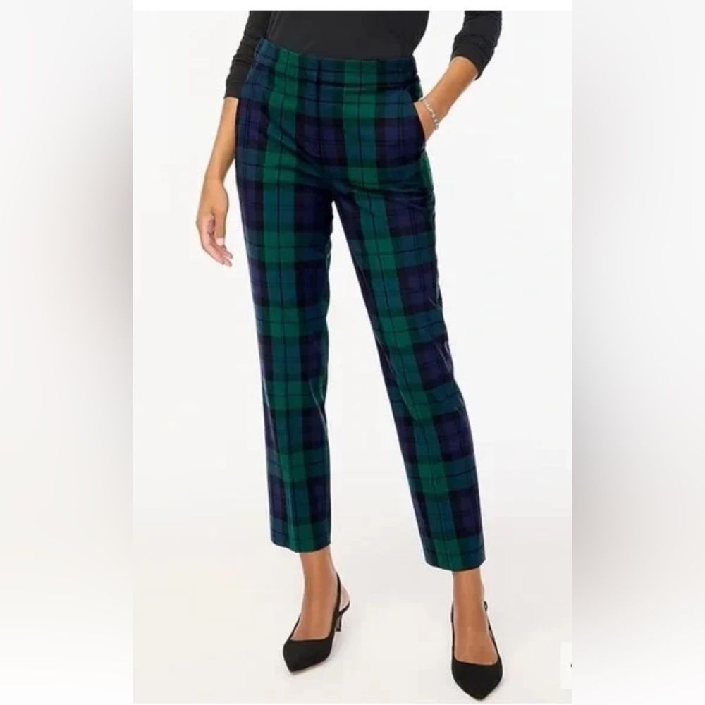 NWT J. Crew Factory Holland Pull On Pant, Black Watch Plaid, BT015, Size 6